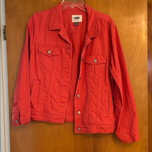 Old Navy Bold Coral Denim Jacket